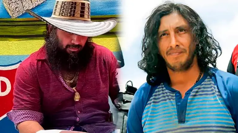 Alfonso Mac&iacute;as alias Fito junto a una fotograf&iacute;a de Fabricio Col&oacute;n Pico alias El Salvaje. COMPOSICI&Oacute;N OPINI&Oacute;N