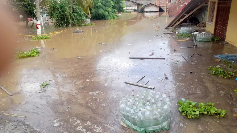 La inundación en el municipio de Tipuani, en La Paz./ ROGER SALAS