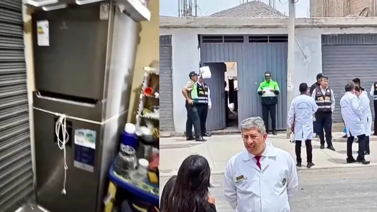 El refrigerador donde fueron hallados los restos de la joven de 23 años./ INFOBAE
