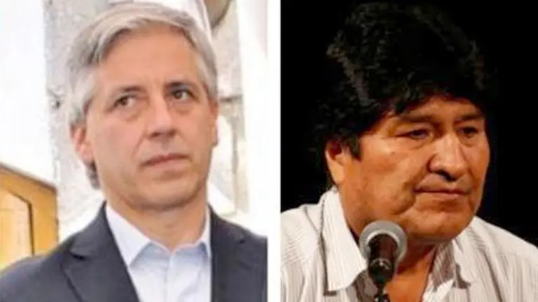 El exvicepresidente, Álvaro García Linera y el jefe del MAS, Evo Morales./ OXIGENO.BO