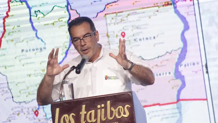 Mario Aguilera, gobernador de Santa Cruz, en una aparici&oacute;n p&uacute;blica./ PRENSA MARIO AGUILERA