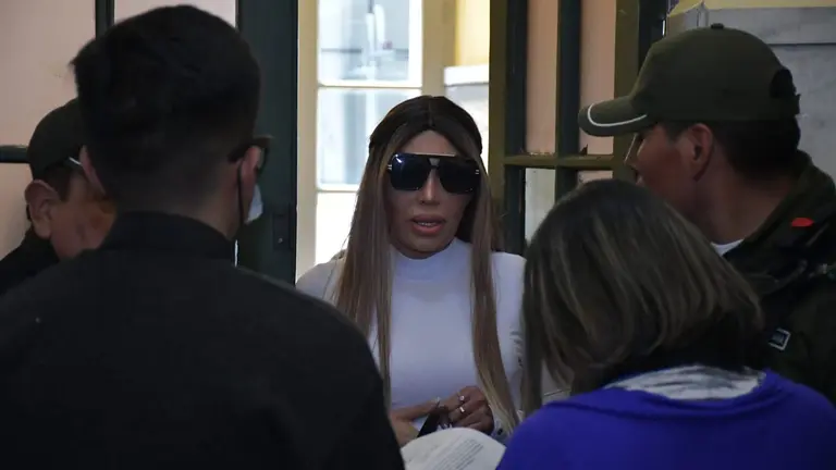 Gabriela Zapata a su arribo al  Tribunal Departamental de Sentencia de La Paz. APG