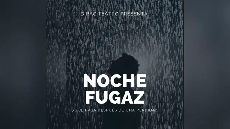 P&oacute;ster promocional de la obra de teatro Noche Fugaz de Dirac Teatro.