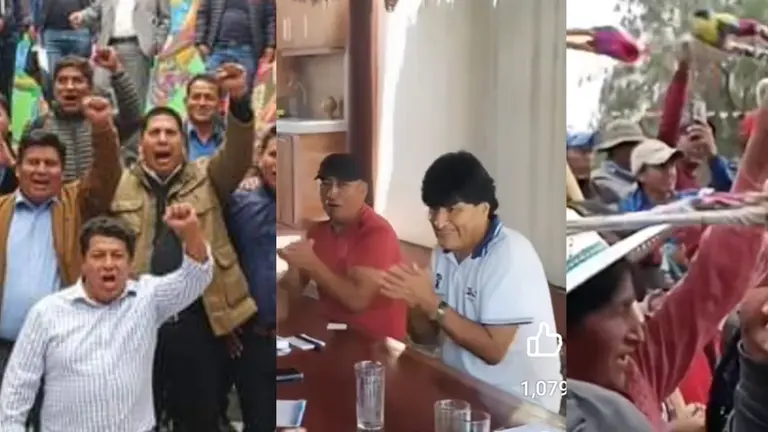 Del lado izquierdo, "arcistas" celebrando la aprobaci&oacute;n de la Ley 144. Al centro y del lado derecho, "evistas" adjudic&aacute;ndose la "victoria".