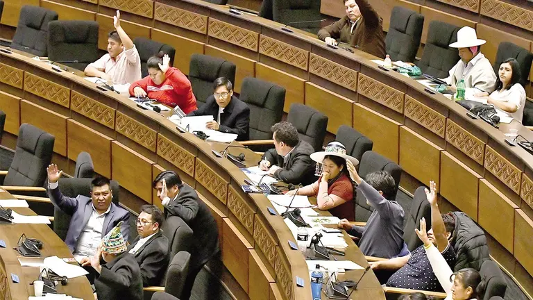 La C&aacute;mara de Diputados en la sesi&oacute;n en la que se aprob&oacute; la Ley 144 de Elecciones Judiciales./ APG