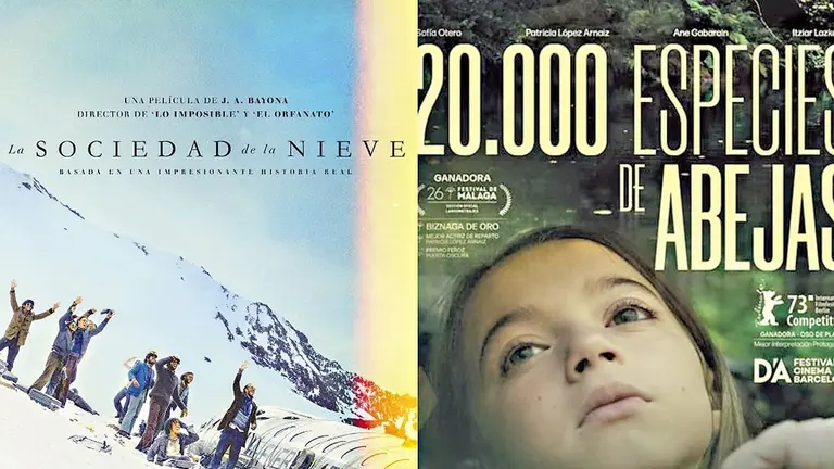 "La sociedad de la nieve" y "20.000 especies de abejas", dos pel&iacute;culas favoritas en los Goya./ AGENCIAS