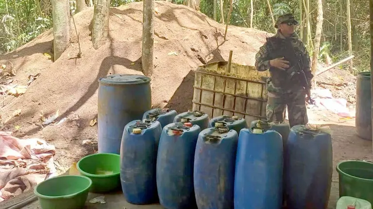 La fábrica movil de droga encontrada./ MINISTERIO DE GOBIERNO