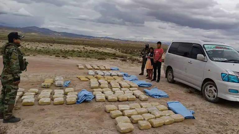 La marihuana encontrada en el motorizado./ FELCN