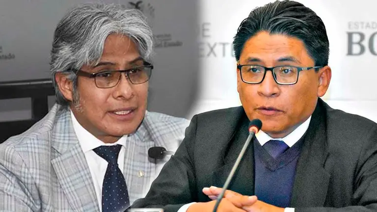 El exprocurador Wilfredo Ch&aacute;vez junto a una fotograf&iacute;a del ministro de Justica, Iv&aacute;n Lima. COMPOSICI&Oacute;N OPINI&Oacute;N