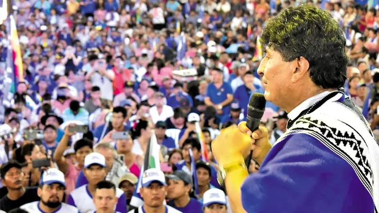 Evo Morales, expresidente de Bolivia, brinda un discurso./ EVO MORALES