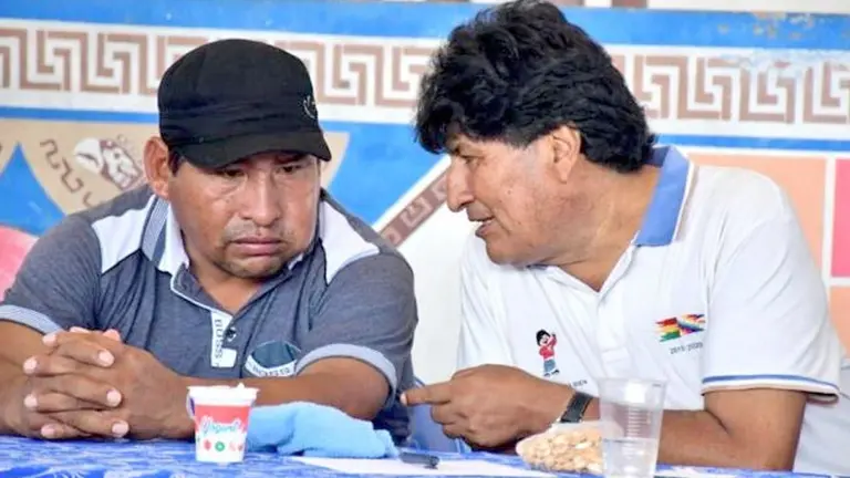 Ponciano Santos junto a Evo Morales./ OXIGENO.BO