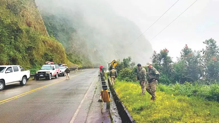 Imagen referencial de un operativo policial de camino a Los Yungas. Archivo