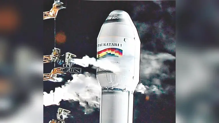 El lanzamiento del satélite Túpac Katari./ SPUTNIK