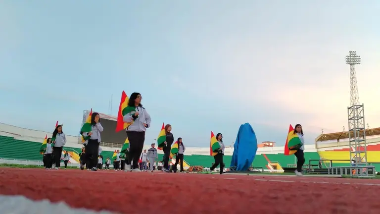 Una imagen de los ensayos previos a la ceremonia inaugural de los Juegos Bolivarianos de la Juventud Sucre 2024./ VICEMINISTERIO DE DEPORTES