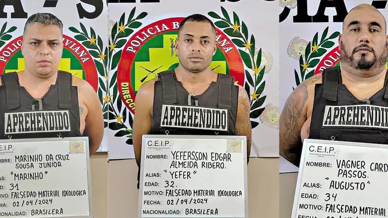 Capturan a tres miembros del PCC en Santa Cruz./ FACEBOOK EDUARDO DEL CASTILLO