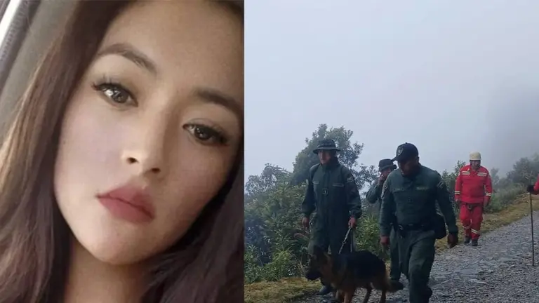 Odalys Vaquiata, la mujer desaparecida en Toca&ntilde;a. Del otro lado, parte del operativo de b&uacute;squeda. RRSS
