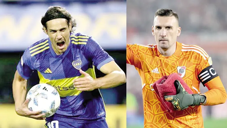 Edinson Cavani (i) y Franco Armani (d) engalanan el clásico argentino./ TOP MERCADO Y YAHOO NOTICIAS