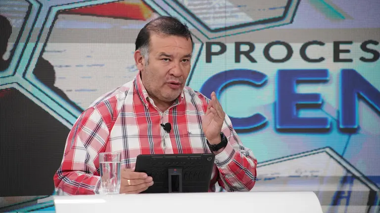 El director del INE, Humberto Arandia, en contacto con Bolivia Tv. JORGE MAMANI - ABI