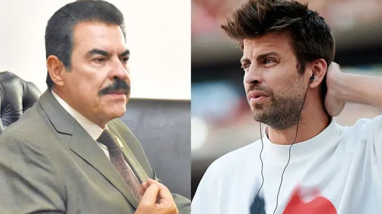 El alcalde de Cochabamba, Manfred Reyes Villa (i), y el exjugador Gerard Piqu&eacute;.