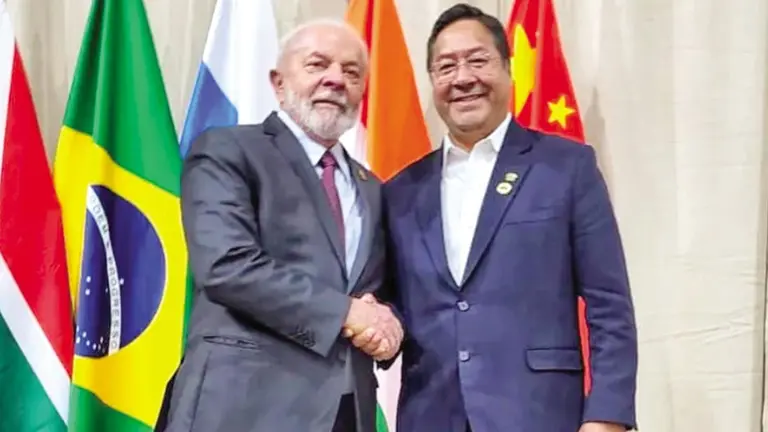 Luiz In&aacute;cio Lula da Silva (i) y Luis Arce, en un encuentro anterior./ ARCHIVO