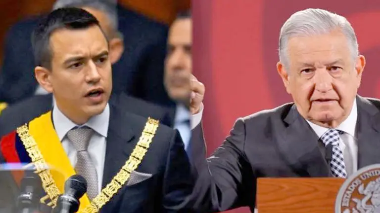 Los presidentes de Ecuador y México, Daniel Noboa y Manuel López Obrador, respectivamente./ ARCHIVO