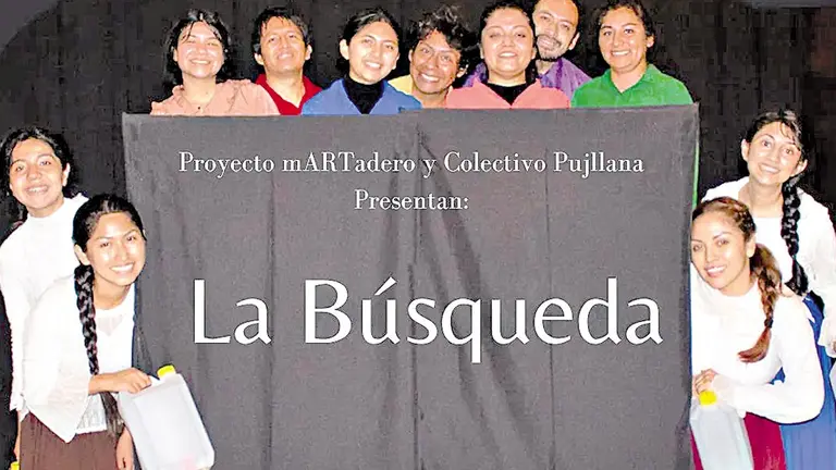 El elenco de la obra teatral "La b&uacute;squeda"./ MARTADERO