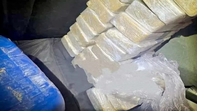 La droga encontrada en el vehículo del efectivo policial./ POLICIA