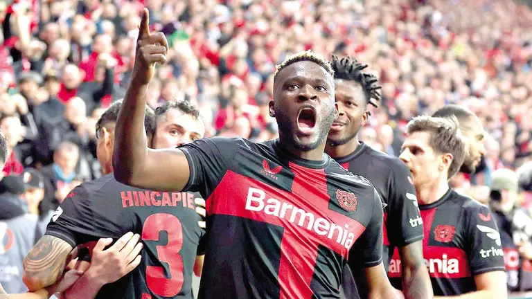 Jugadores del Die Werkself celebran una conquista./ GETTY IMAGES
