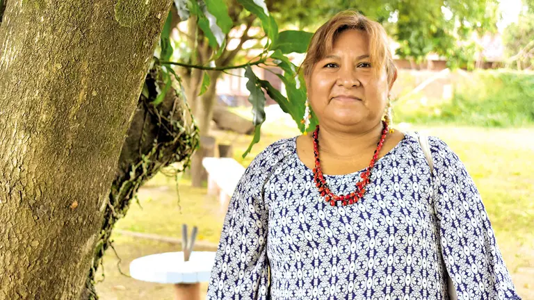La lideresa indígena Wilma Mendoza./ NICOLE ANDREA  VARGAS - MONGABAY LATAM