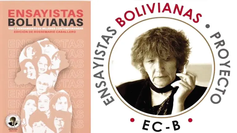 Portada del libro &lsquo;Ensayistas bolivianas&rsquo; y logo del Proyecto EC-B, Escritoras 
Contempor&aacute;neas Bolivianas. / ROSSEMARIE CABALLERO&rsquo;S BLOG