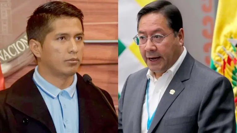 El presidente de la Cámara de Senadores, Andrónico Rodríguez y el presidente del Estado, Luis Arce./ ARCHIVO