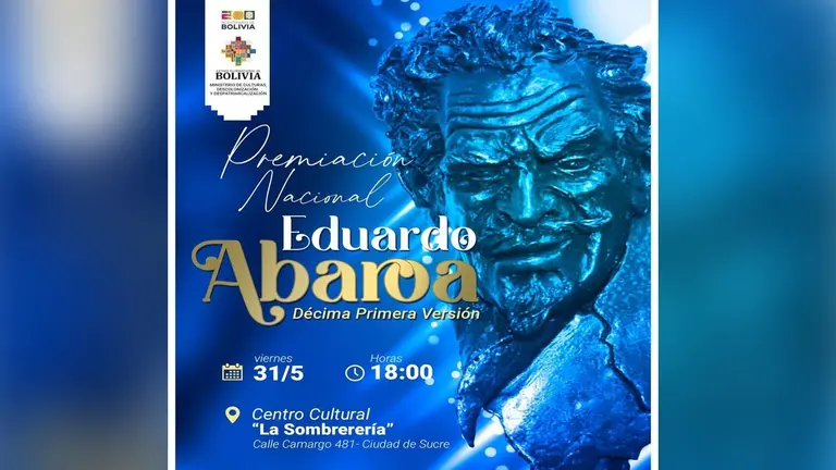Ganadores del &ldquo;Eduardo  Abaroa&rdquo; alzarán lauros en Sucre. MINISTERIO DE CULTURAS