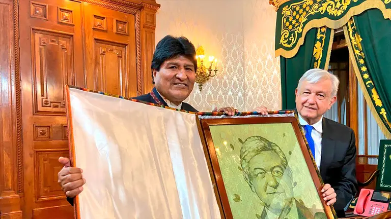 Morales y Lopez Obrador hoy en M&eacute;xico. Cuenta de X de @evoespueblo