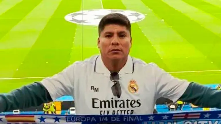 Senador Leonardo Loza en los cuartos de final de la Champions League. FACEBOOK