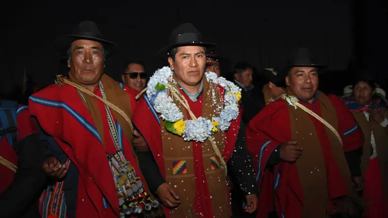 David Mamani es elegido nuevo ejecutivo de la Federaci&oacute;n de Campesinos de La Paz./ APG