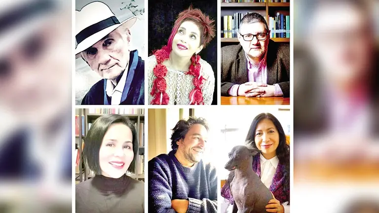 Algunos poetas que son parte del encuentro internacional en Santa Cruz./ CORTES&Iacute;A