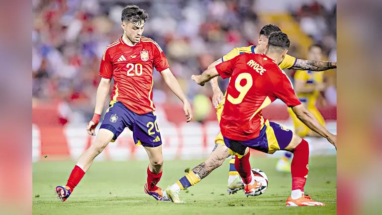 Una acción de la paliza de la Roja sobre Andorra./ SELECCIÓN ESPAÑOLA