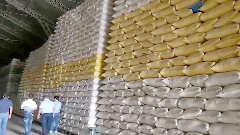 Imagen referencial de quintales de arroz./ URGENTE.BO
