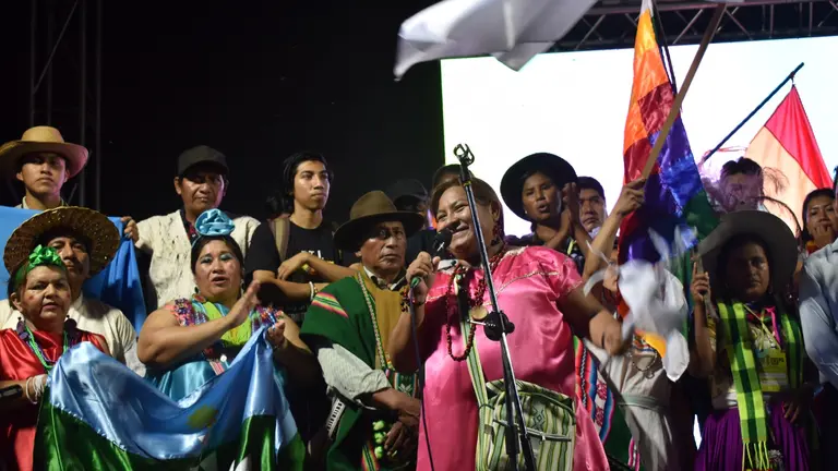 Wilma Mendoza, presidenta de la Cnamib, durante la inauguraci&oacute;n. NICOLE VARGAS