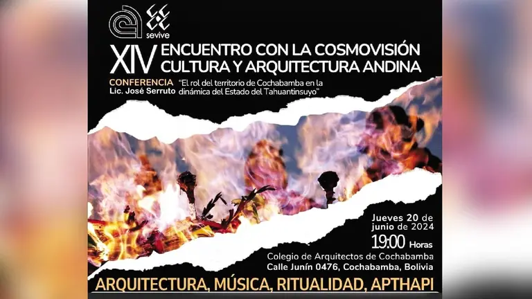 Afiche promocional de la decimocuarta versión del encuentro./ COLEGIO DE ARQUITECTOS DE COCHABAMBA