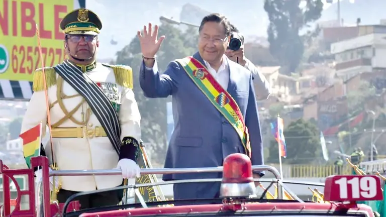 El presidente Luis Arce, en La Paz./ APG