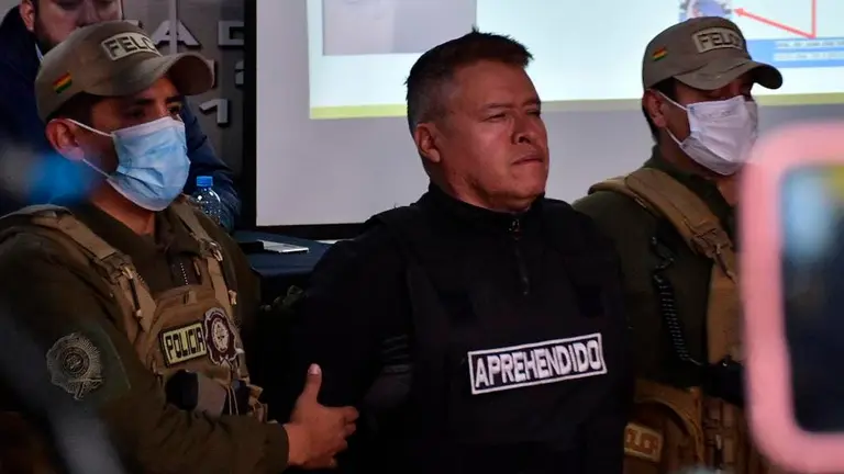 Juan Jos&eacute; Z&uacute;&ntilde;iga, el general que comand&oacute; el asalto militar en Plaza Murillo y que termin&oacute; detenido la noche de este mi&eacute;rcoles. APG