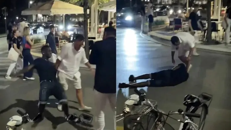 Mario Balotelli ebrio en la calle tras la eliminaci&oacute;n de Italia. CAPTURA DE PANTALLA.