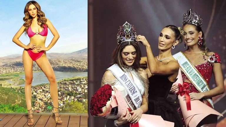 Juliana Barrientos, La Miss Bolivia nació en Cochabamba (i). La ex Miss Bolivia Desirée Durán corona a Juliana Barrientos con el máximo título de belleza del país (d)./ RAÚL RAMÍREZ-DAVID CONDORI