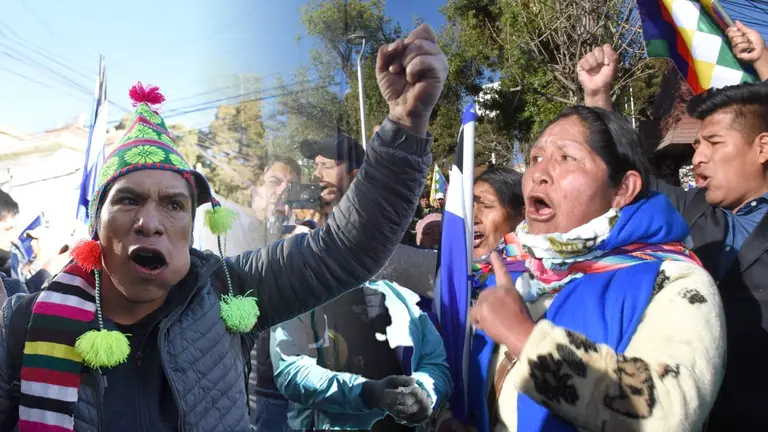 Enfrentamientos entre "arcistas" y "evistas" marcaron el inicio del Encuentro Multipartidario por la Democracia, en el TSE de La Paz. APG