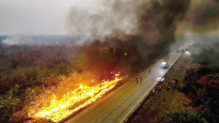 Una imagen de los incendios en el oriente./ GOBERNACIÓN DE SANTA CRUZ