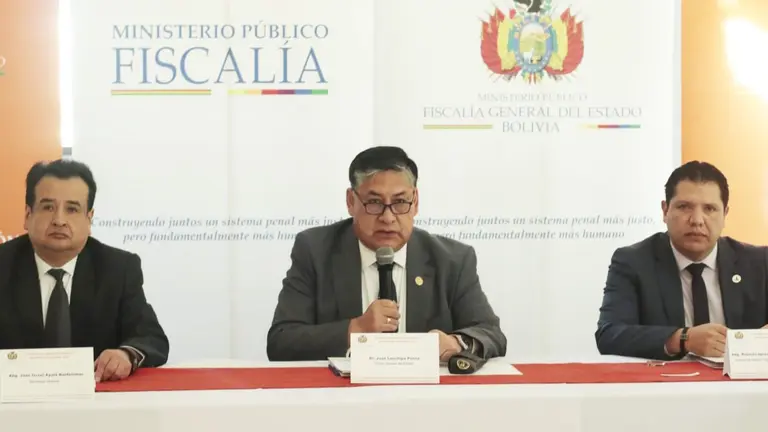 El fiscal general del Estado, Juan Lanchipa, durante la inauguraci&oacute;n de la primera sesi&oacute;n ordinaria del Consejo del Ministerio P&uacute;blico. FISCAL&Iacute;A GENERAL DEL ESTADO
