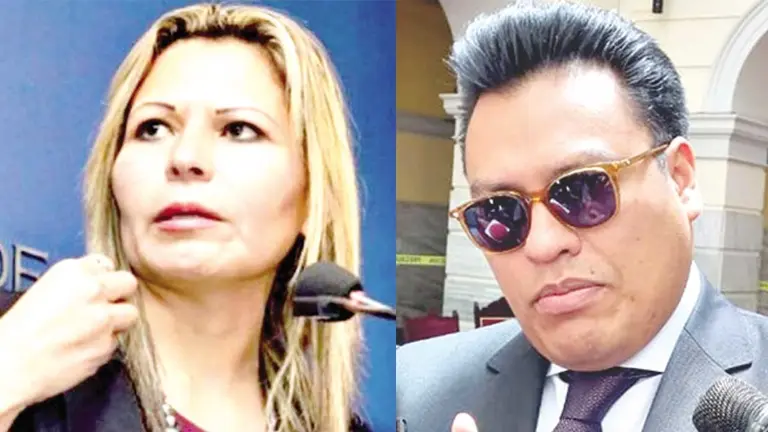 La fiscal tarije&ntilde;a Sandra Guti&eacute;rrez y el vocal constitucional Israel Campero./ ARCHIVO