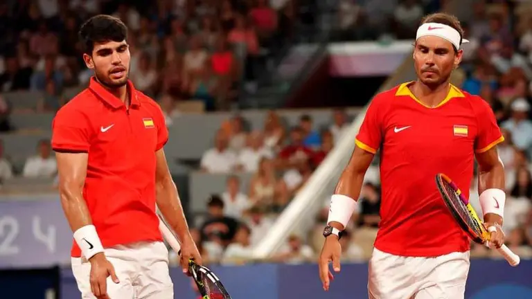 Carlos Alcaraz y Rafael Nadal eliminados en dobles de Par&iacute;s 2024. SPORTSCENTER.