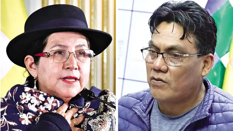 La canciller boliviana, Celinda Sosa, y el diputado "evista" H&eacute;ctor Arce./ APG